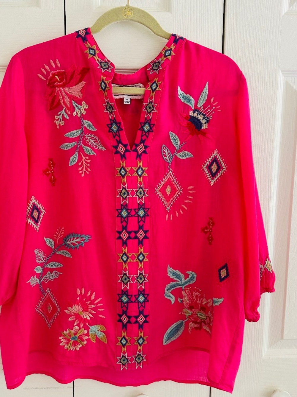Johnny Was pink blouse M